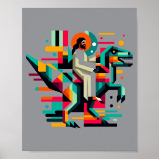 Poster Jésus de pickleball drôle Celui qui sert