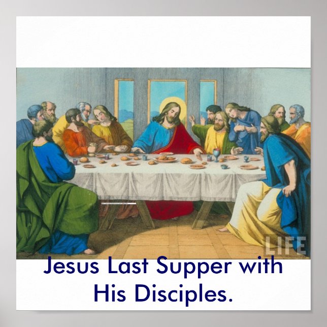 Poster Jésus Dernier souper avec ses disciples. (Devant)