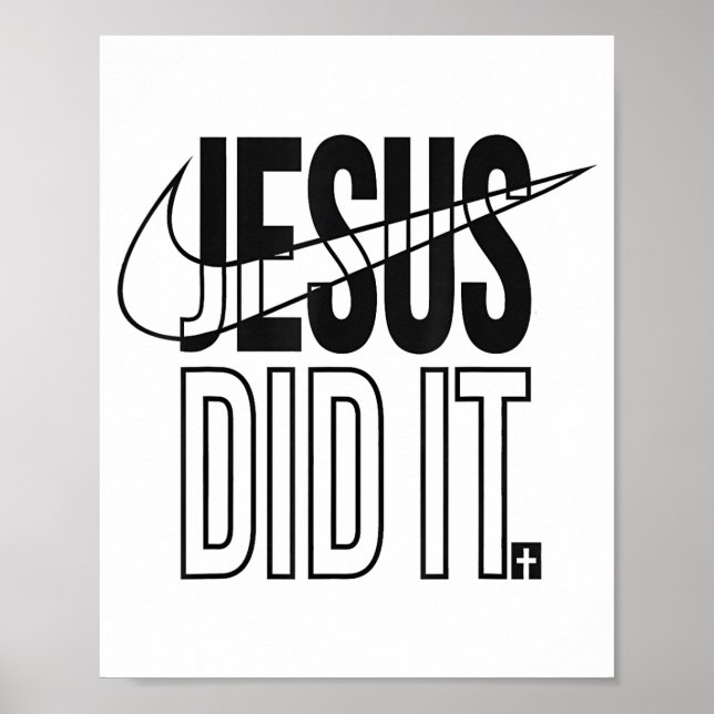 Poster Jesus Did It Religious Cross Christian  (Devant)