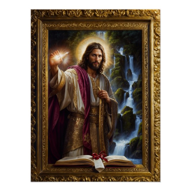 Poster Jésus Écrire dans le Livre de Vie (Devant)