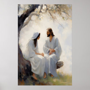 Poster Jésus embrassant la femme Jésus peinture art bibli
