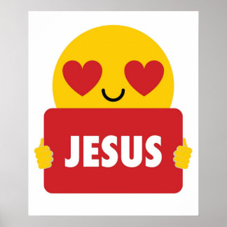Poster Jésus Emoji Coeur Chemise TShirt Tee