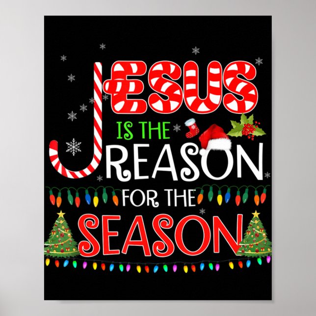 Poster Jésus Est La Raison De La Saison Cadeaux De Noël (Devant)