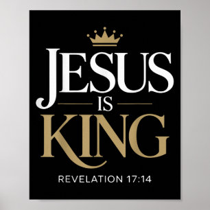 Poster Jésus Est Le Roi Bible Verse Citation Chrétienne
