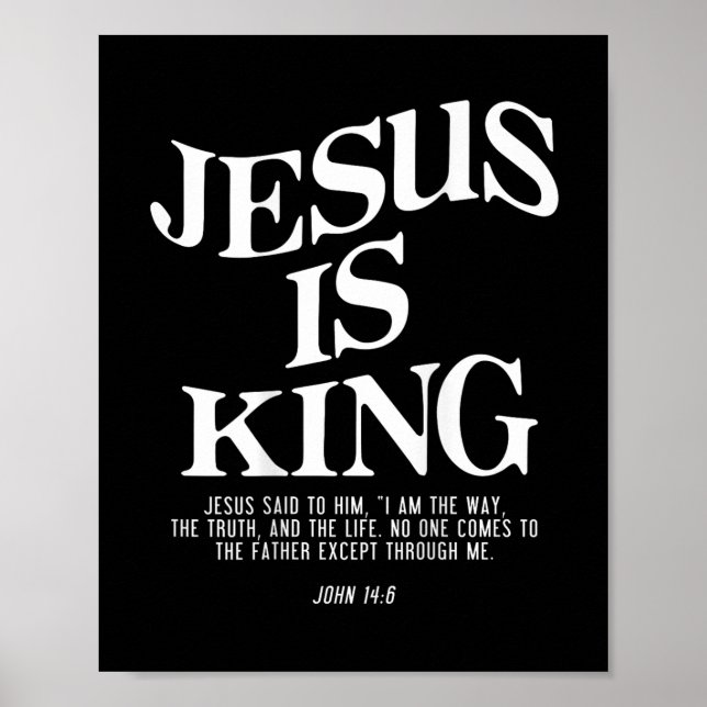 Poster Jésus Est Le Roi Jean Bible Verse Chrétien Religie (Devant)