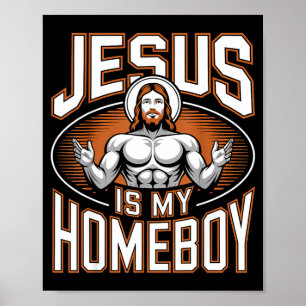 Poster Jésus est mon pote religieux gym foi chrétienne 