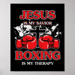 Poster Jésus Est Mon Sauveur La Boxe Est Ma Thérapie