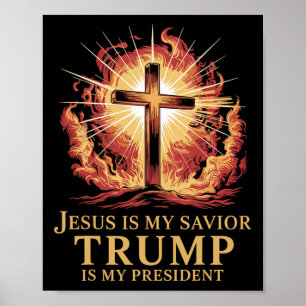 Poster Jésus est mon sauveur Trump est mon président chré