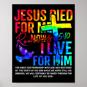 Poster Jésus est mort pour moi maintenant je vis pour lui