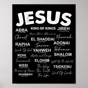 Poster Jésus Est Roi Noms De Dieu Hébreu Jésus Chrétien 