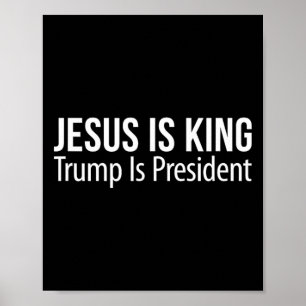 Poster Jésus est roi - Trump est président -