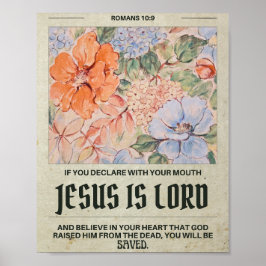 Poster Jésus Est Seigneur Esthétique Motivationnelle Foi 