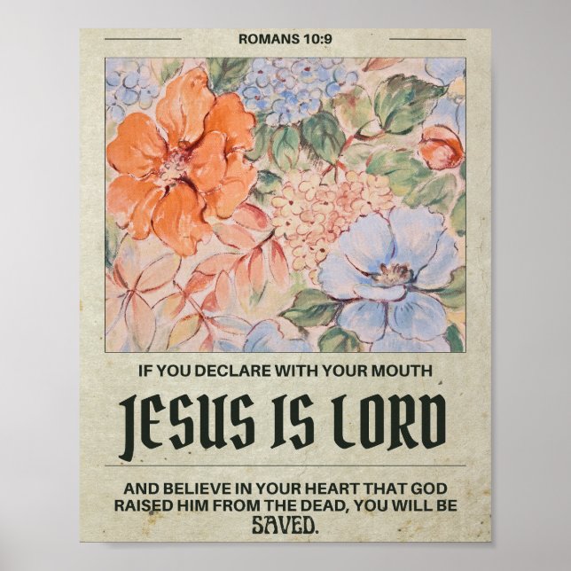 Poster Jésus Est Seigneur Esthétique Motivationnelle Foi  (Devant)