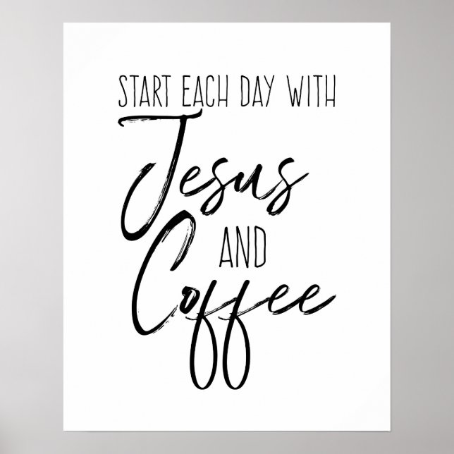 Poster Jésus et café (Devant)