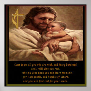 Poster Jésus et enfant