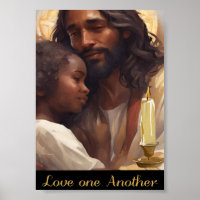 Jésus et enfant chrétien Poser