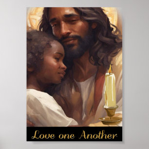 Poster Jésus et enfant chrétien Poser