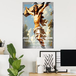 Poster Jésus étendit ses bras