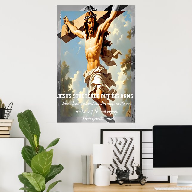 Poster Jésus étendit ses bras (Bureau à domicile)