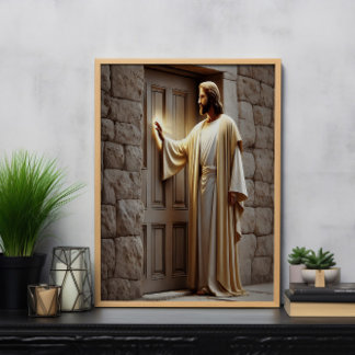 Poster Jésus frappe à la porte du lever du soleil