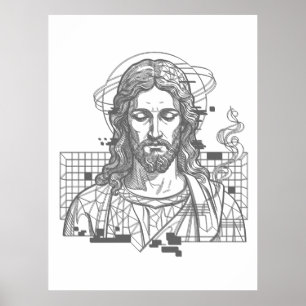 Poster Jésus Grille Rétro Roi des Rois Apocalypse 19:16