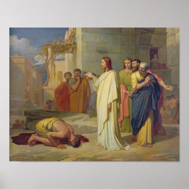 Poster Jésus guérit le Leper, 1864 (Devant)