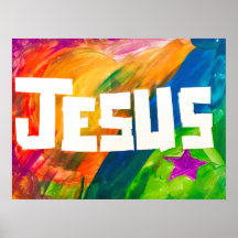 Poster - Jesus in voller Farbe