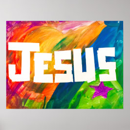 Poster - Jesus in voller Farbe