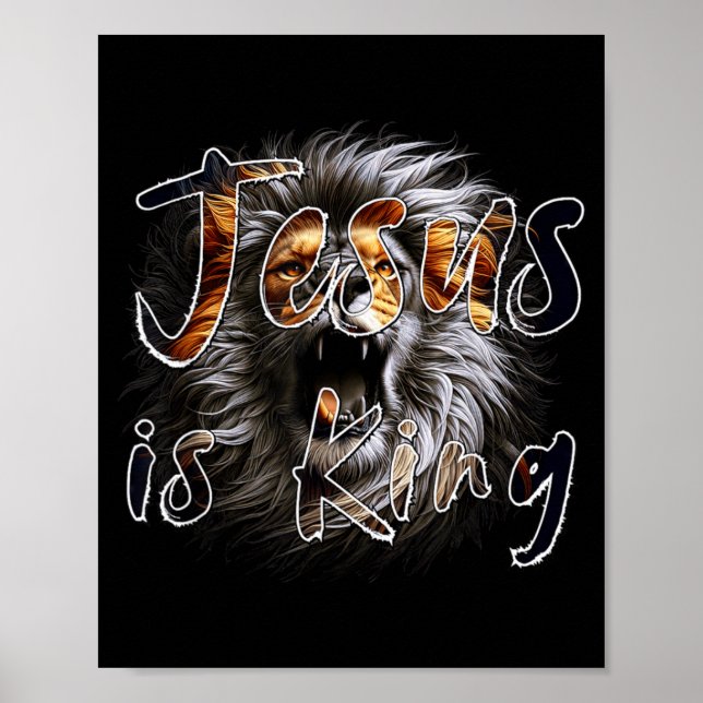 Poster Jesus Is King, The Lion Of Judah Striking Christia (Devant)