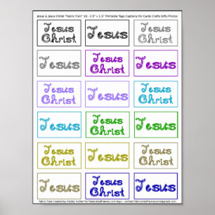 Poster Jésus / Jésus Christ Fabric Police 18 étiquettes l