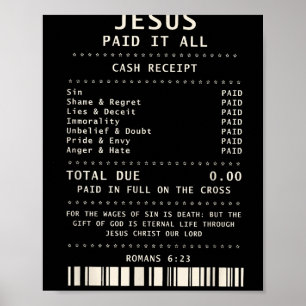 Poster Jésus L'A Payé Tout Drôle Foi Chrétienne Bible Ver