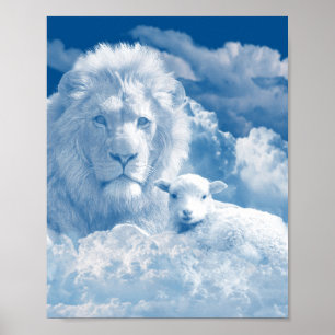 POSTER JÉSUS L'AGNEAU ET JÉSUS LE LION