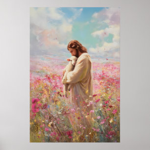 Poster Jésus laisse les 99 Le Bon Berger Brebis perdue