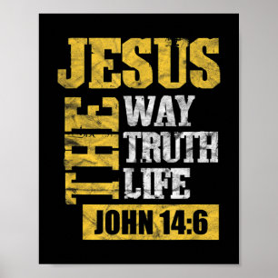 Poster Jésus Le Chemin Vérité Vie Jean 14:6 Bible Chrétie