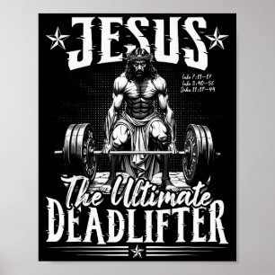 Poster Jésus Le Deadlifter Ultime Jésus Deadlifting Ch
