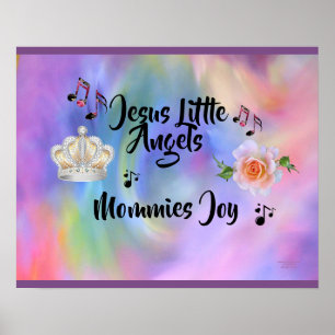 Poster Jesus Little Angels Mommies Joie Purple Edges