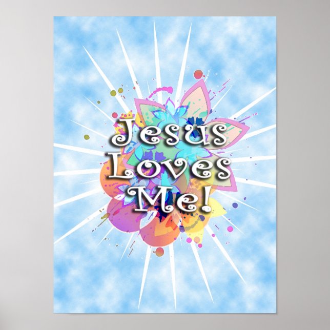 Poster Jesus M'Aime, Aquarelle Pastel (Devant)