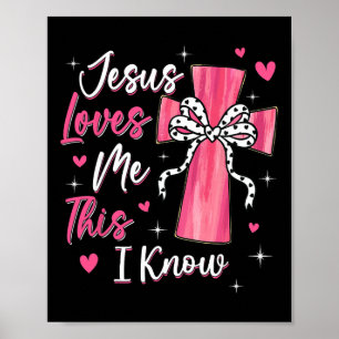 Poster Jésus m'aime, je le sais Dieu religieux chrétien