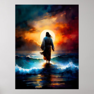 Poster Jésus Marchant Sur L'Eau