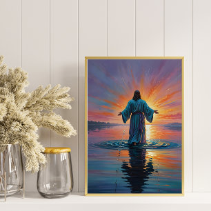 Poster Jésus Marchant Sur L'Eau Art Religieux