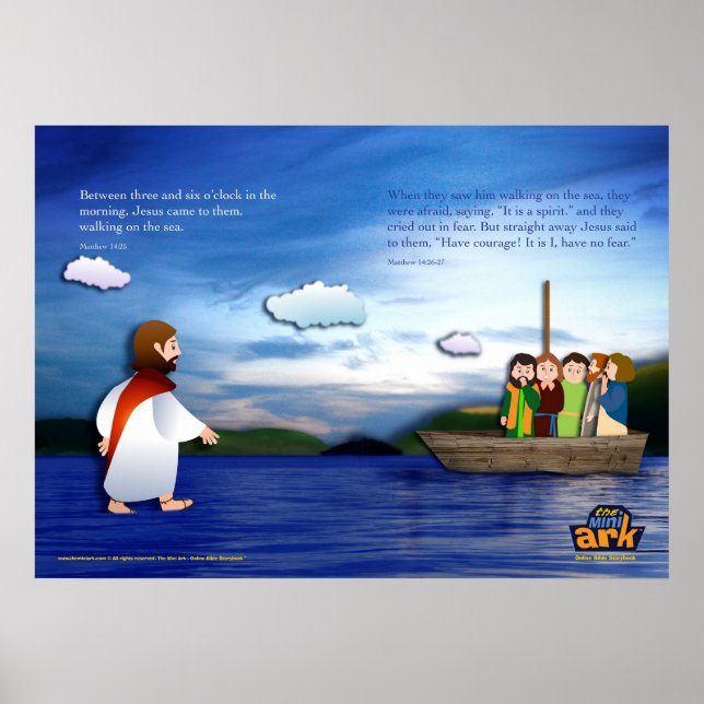 Poster Jésus marche sur l'eau (Devant)