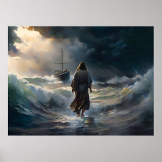 Poster Jésus Marche Sur L'Eau