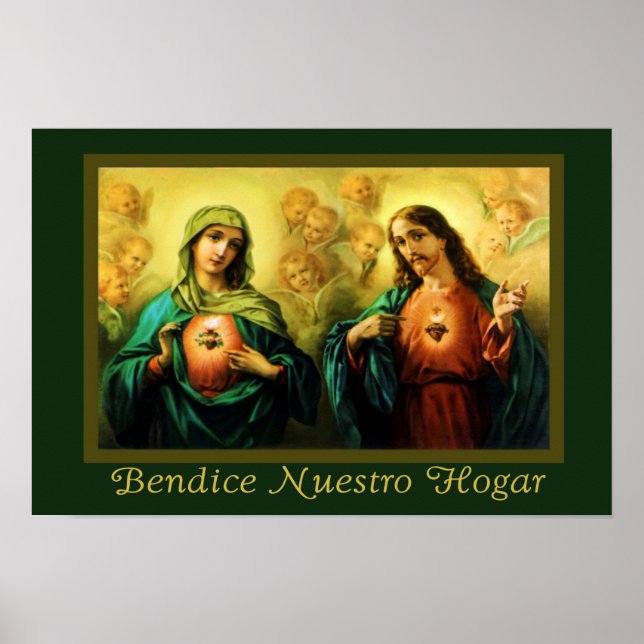 Poster Jesus & Maria Bendice Nuestro Hogar Espagnol (Devant)