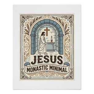 Poster Jésus Minimaliste Monastique Jésus Minimaliste Mon