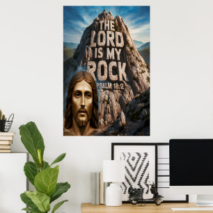 Poster Jésus, mon rocher d'âge Le Seigneur est mon rocher