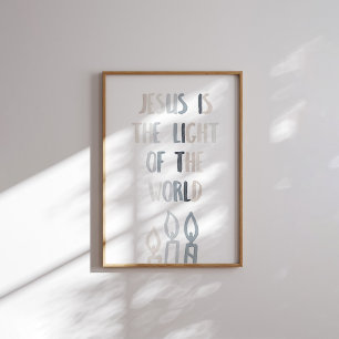 Poster Jésus neutre est la lumière de l'affiche du monde