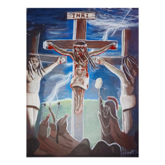 Poster Jésus Noir Crucifié