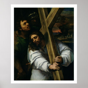 Poster Jésus portant la croix, c.1535 (huile sur panneau)