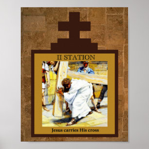 Poster Jésus Porte Sa Station De Croix II
