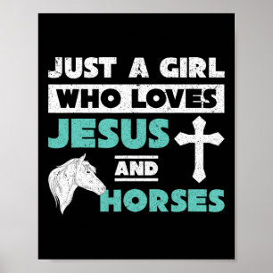 Poster Jésus Prière Cheval Amoureux Filles Femmes Cheval